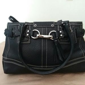 COACH Black Pebble Braided Leather S